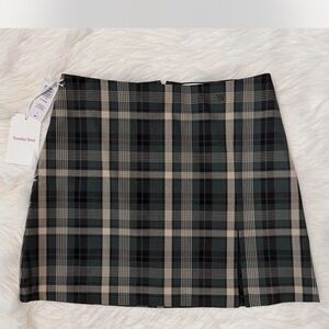 Sunday Best Checkered Mini Skirt - Black and Jade Green